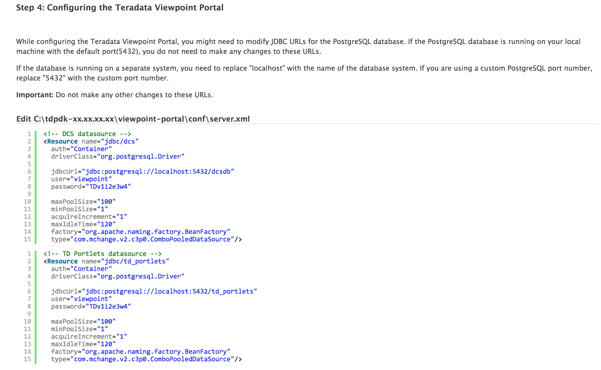 Configuration of Teradata Viewpoint